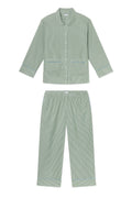 Poplin Piped Long-Long Set in Palm Riviera Stripe