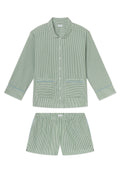 Poplin Piped Long-Short Set in Palm Riviera Stripe