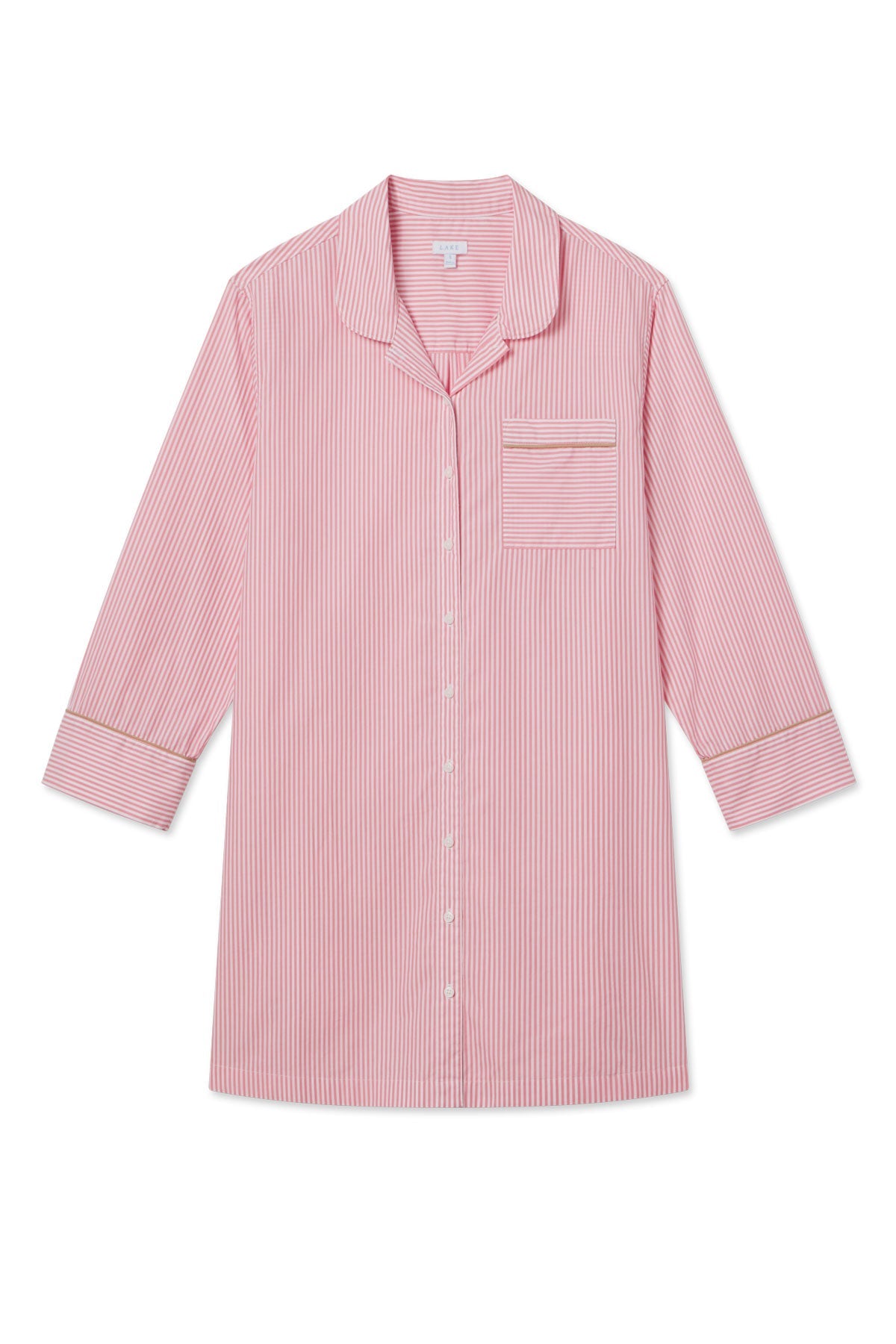 Poplin Piped Nightgown in Gelato Riviera Stripe