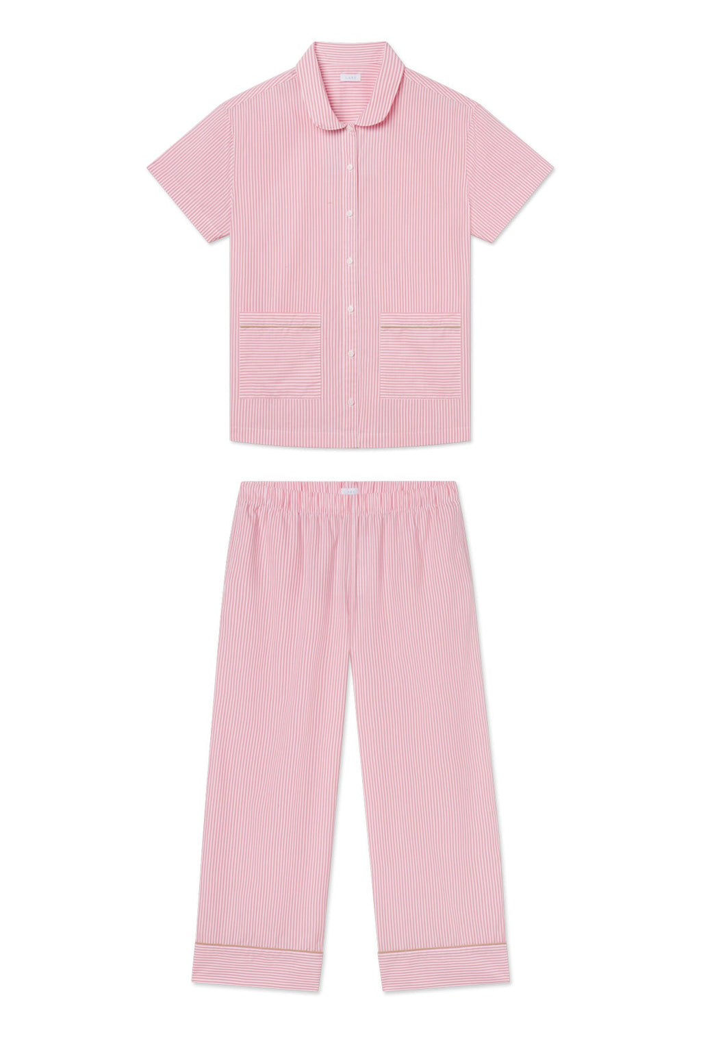 Poplin Piped Short-Long Set in Gelato Riviera Stripe