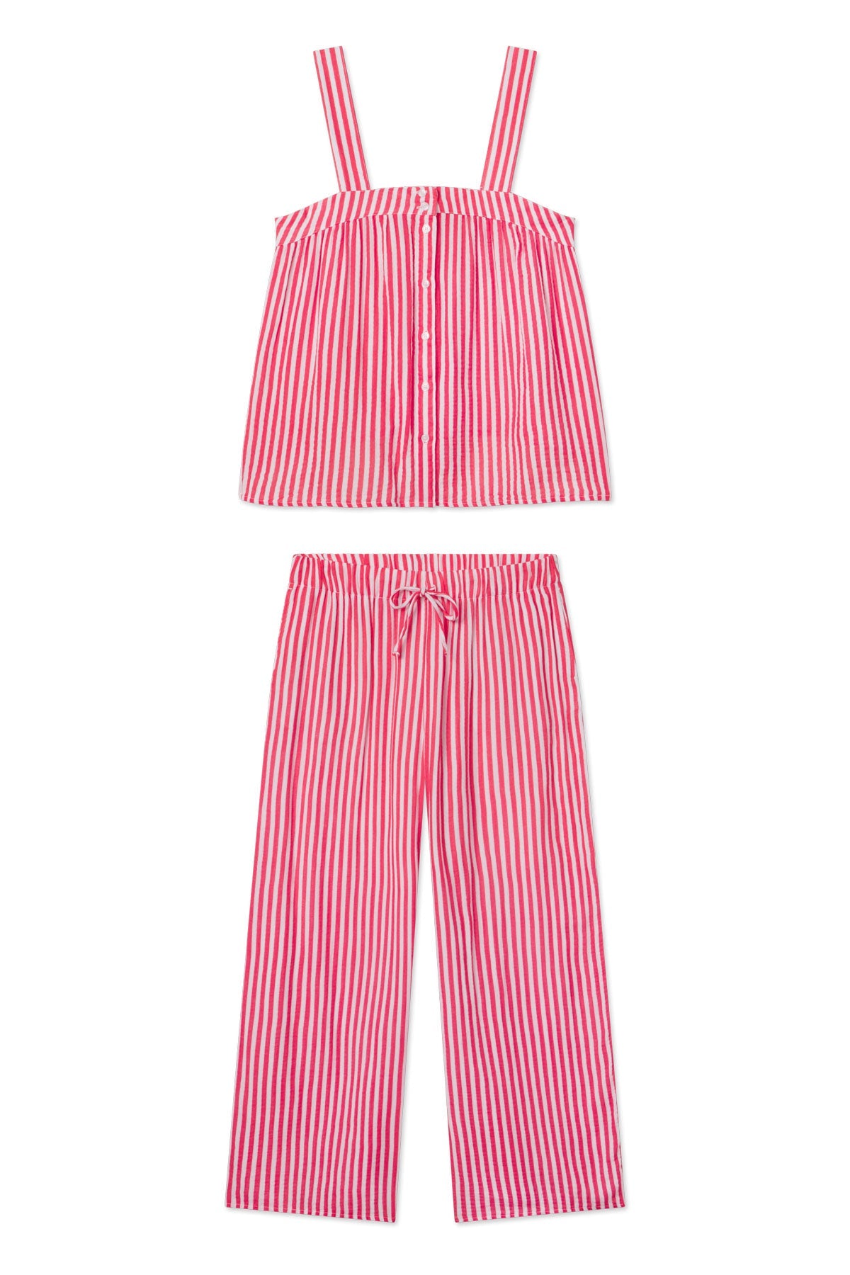 Hamptons Pants Set in Bougainvillea Stripe Gauze