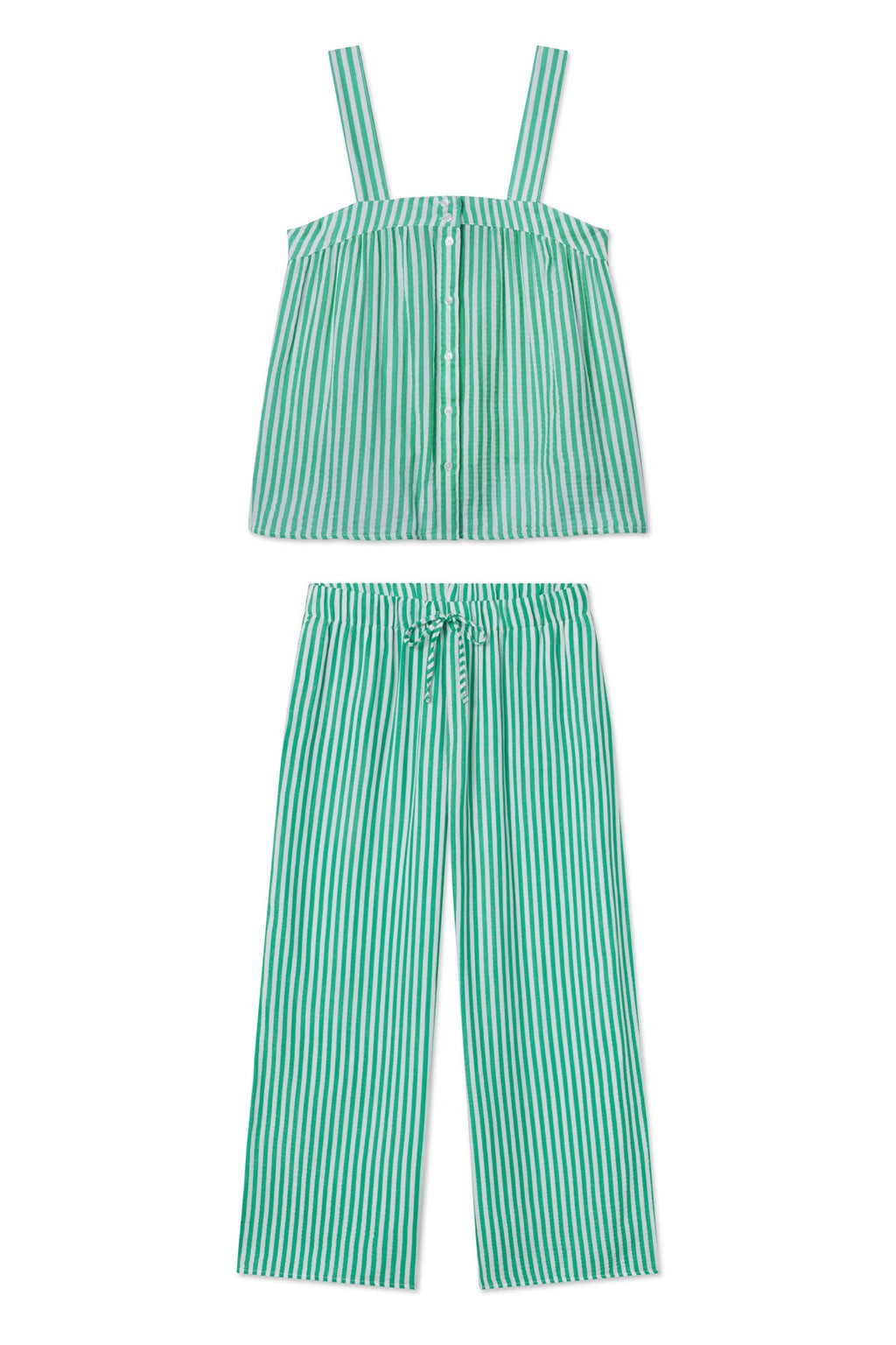 Hamptons Pants Set in Jadeite Stripe Gauze