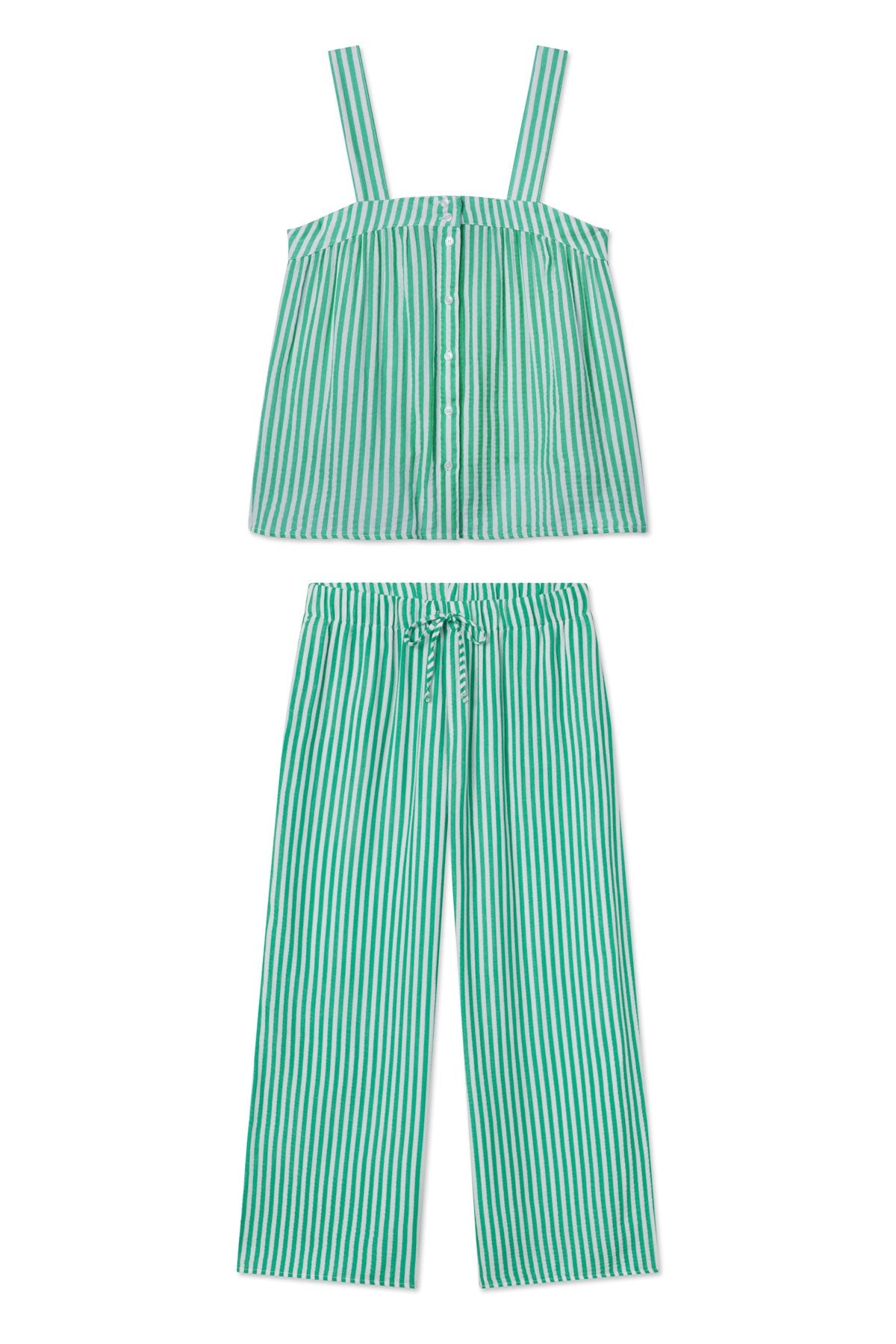 Hamptons Pants Set in Jadeite Stripe Gauze