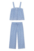 Hamptons Pants Set in Lapis Dot Gauze
