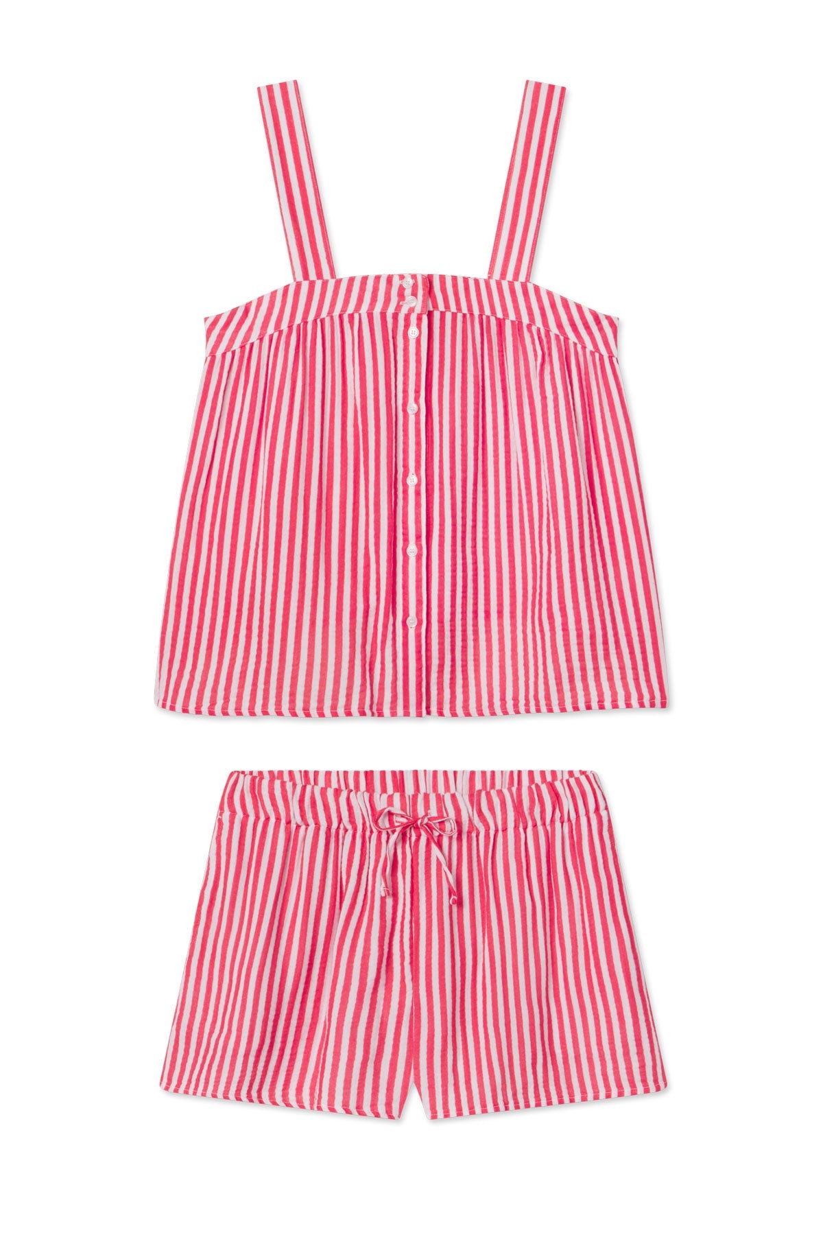Hamptons Shorts Set in Bougainvillea Stripe Gauze