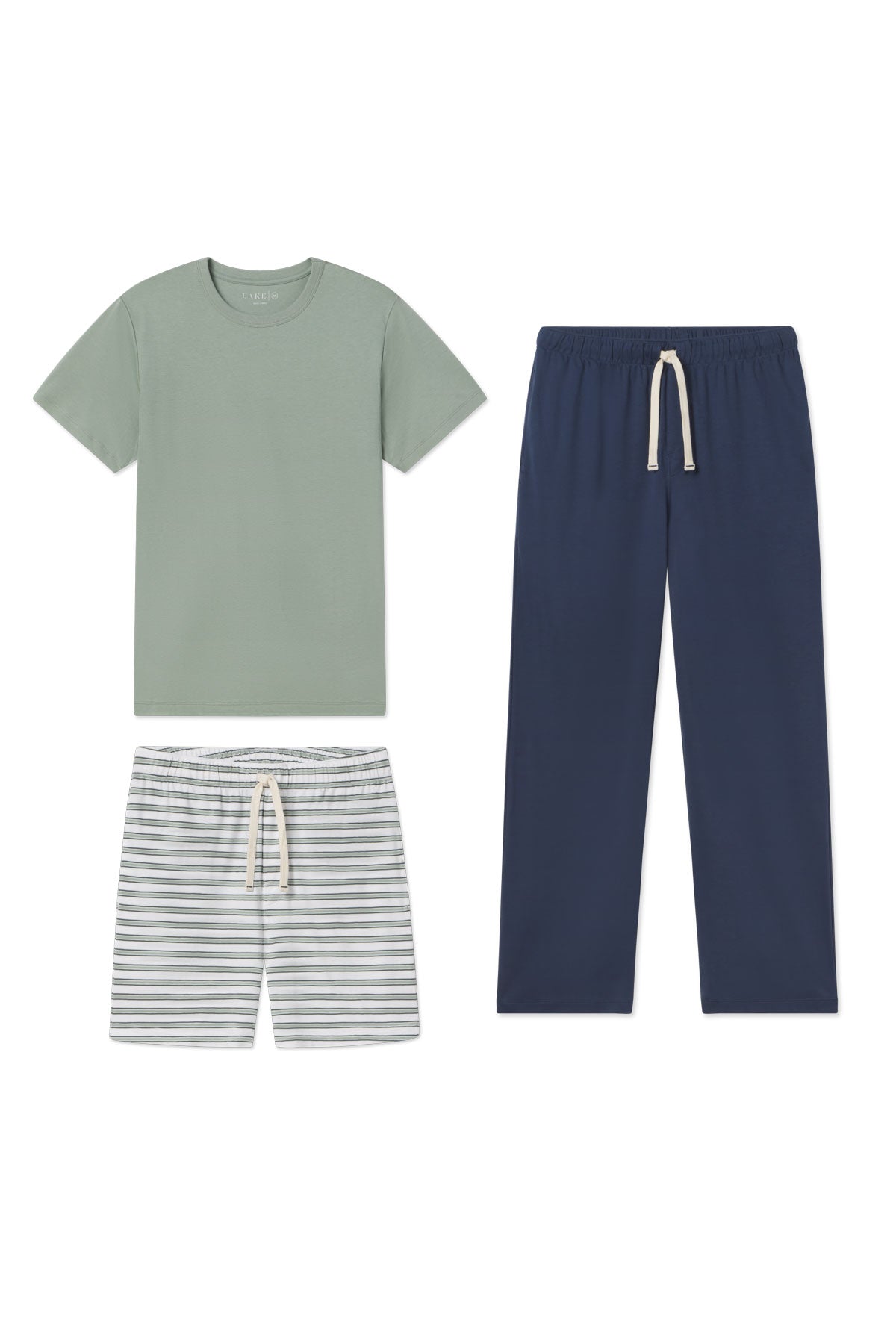 Men's Pima Sleep Bundle in English Ivy Gulf Stripe