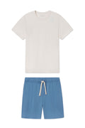Men's Pima Sleep Shorts Set in Mystic Blue