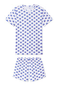 Pima Crew Shorts Set in Lapis Scallop Shell