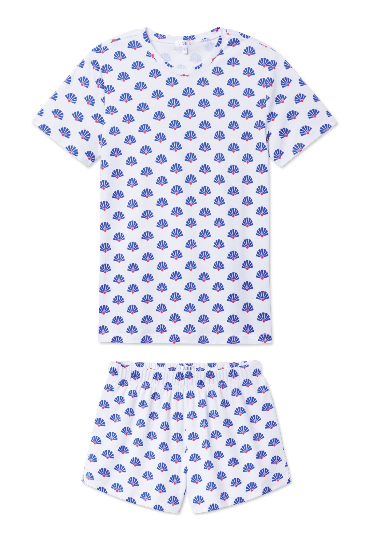 Pima Crew Shorts Set in Lapis Scallop Shell