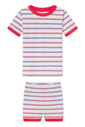 Kids Shorts Set in Lapis Bicolor Tidal Stripe