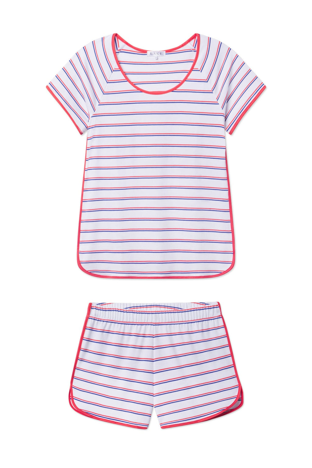 Pima Shorts Set in Lapis Bicolor Tidal Stripe