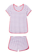 Pima Shorts Set in Lapis Bicolor Tidal Stripe