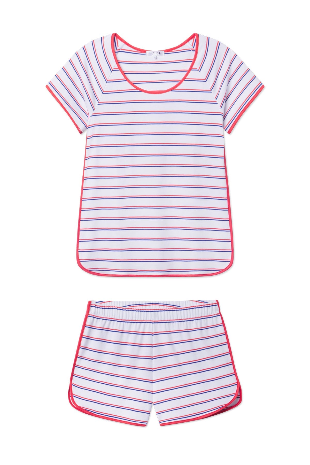 Pima Shorts Set in Lapis Bicolor Tidal Stripe