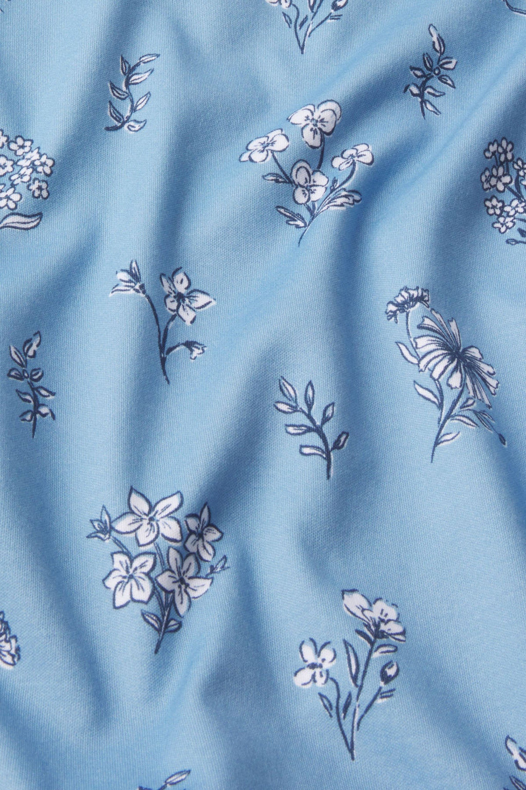 Pima Crew Long-Short Set in Serene Blue Adeline Floral