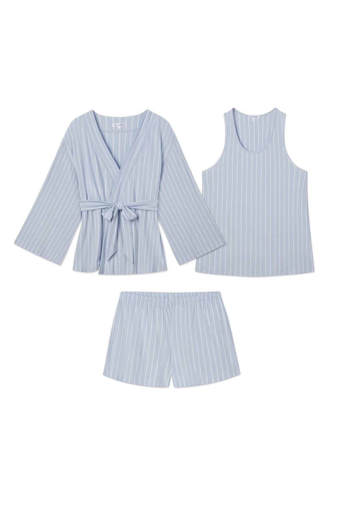 DreamModal® Kimono Shorts Bundle in Fog Vertical Stripe