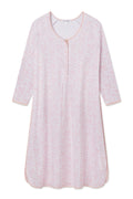 Pima Maternity Long Sleeve Nightgown in English Rose Garden Floral