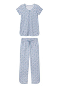 Pima Maternity Short-Long Set in Delft Blue Garden Floral