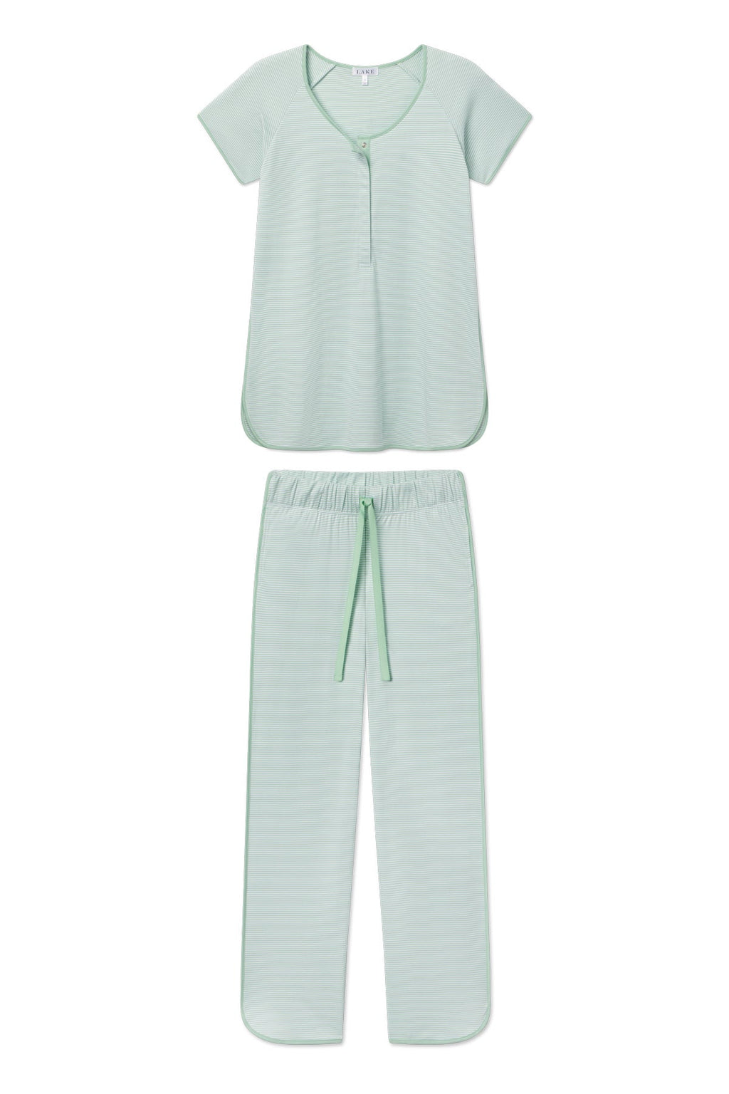 Pima Maternity Short-Long Set in Parisian Green