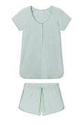 Pima Maternity Shorts Set in Parisian Green