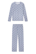 Pima Crew Long-Long Set in Sea Depth Garden Floral