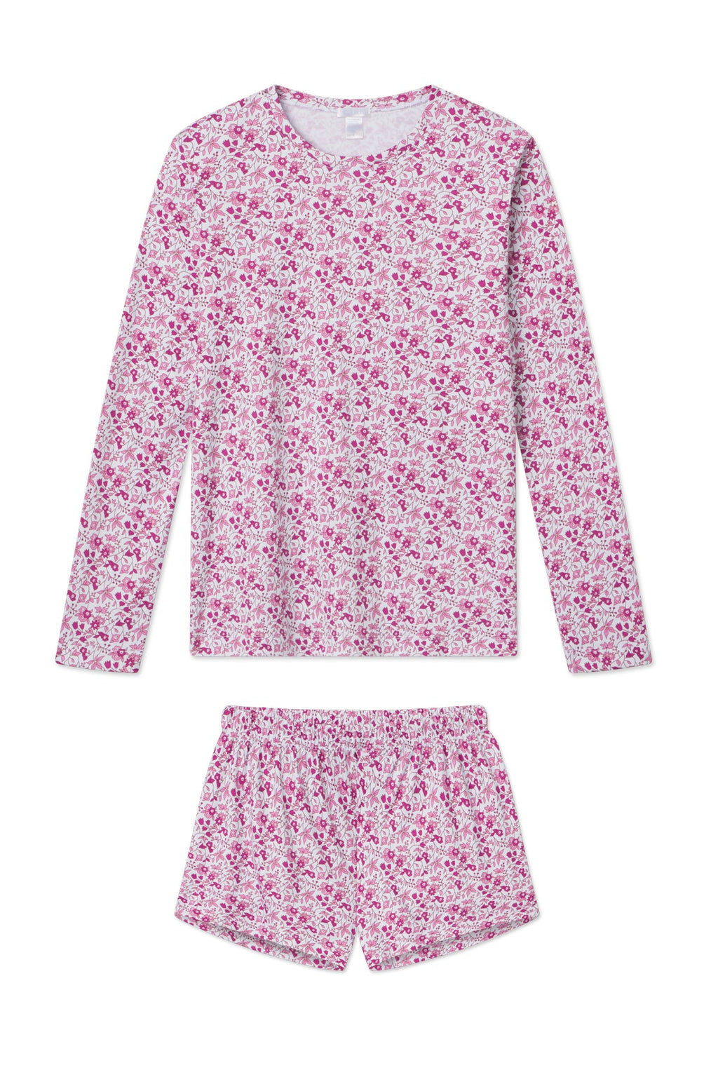 Pima Crew Long-Short Set in Dahlia Garden Floral