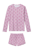 Pima Crew Long-Short Set in Dahlia Garden Floral