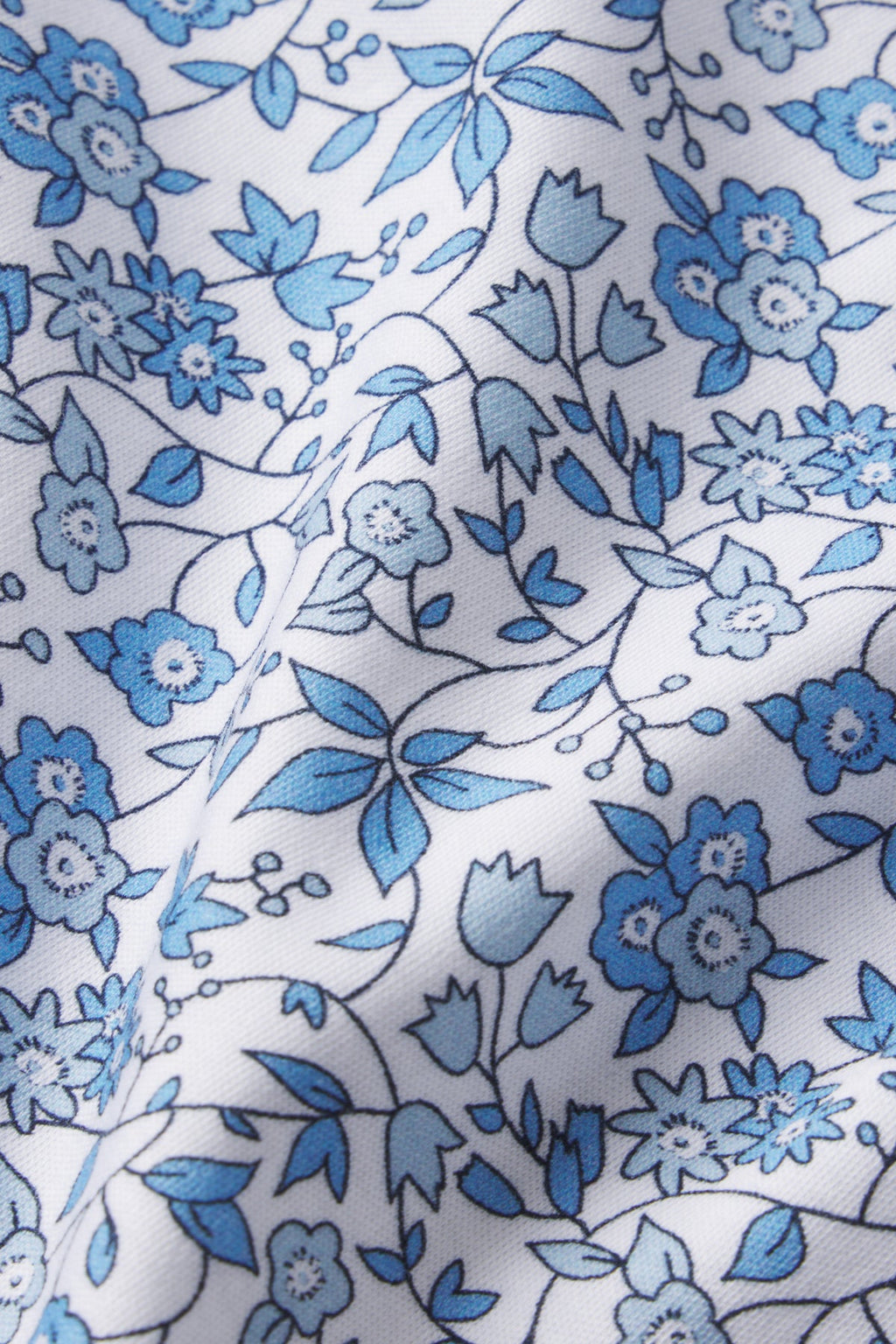 Pima Crew Long Sleeve Bundle in Delft Blue Garden Floral