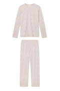 Pima Crew Long-Long Set in Oat Heather Rowing Stripe