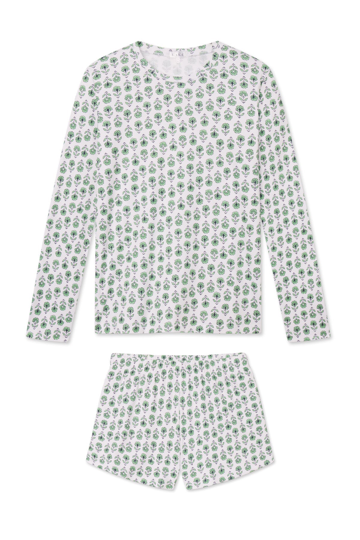 Pima Crew Long-Short Set in Field Green Sprig