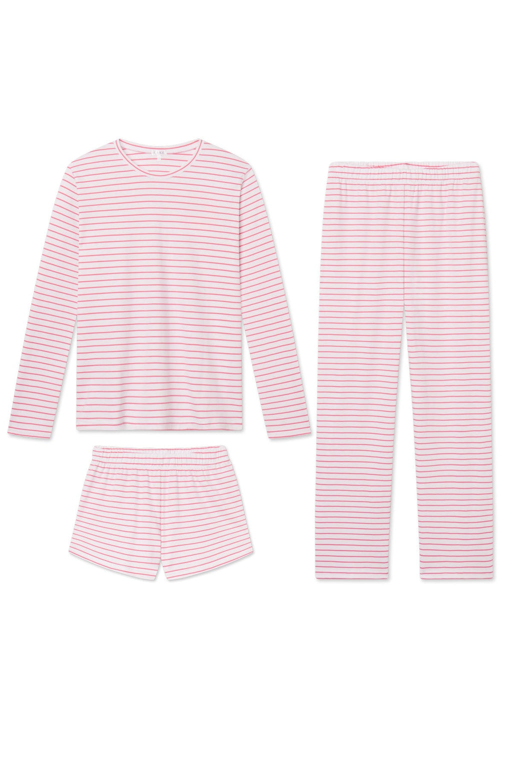 Pima Crew Long Sleeve Bundle in Winterberry Rowing Stripe