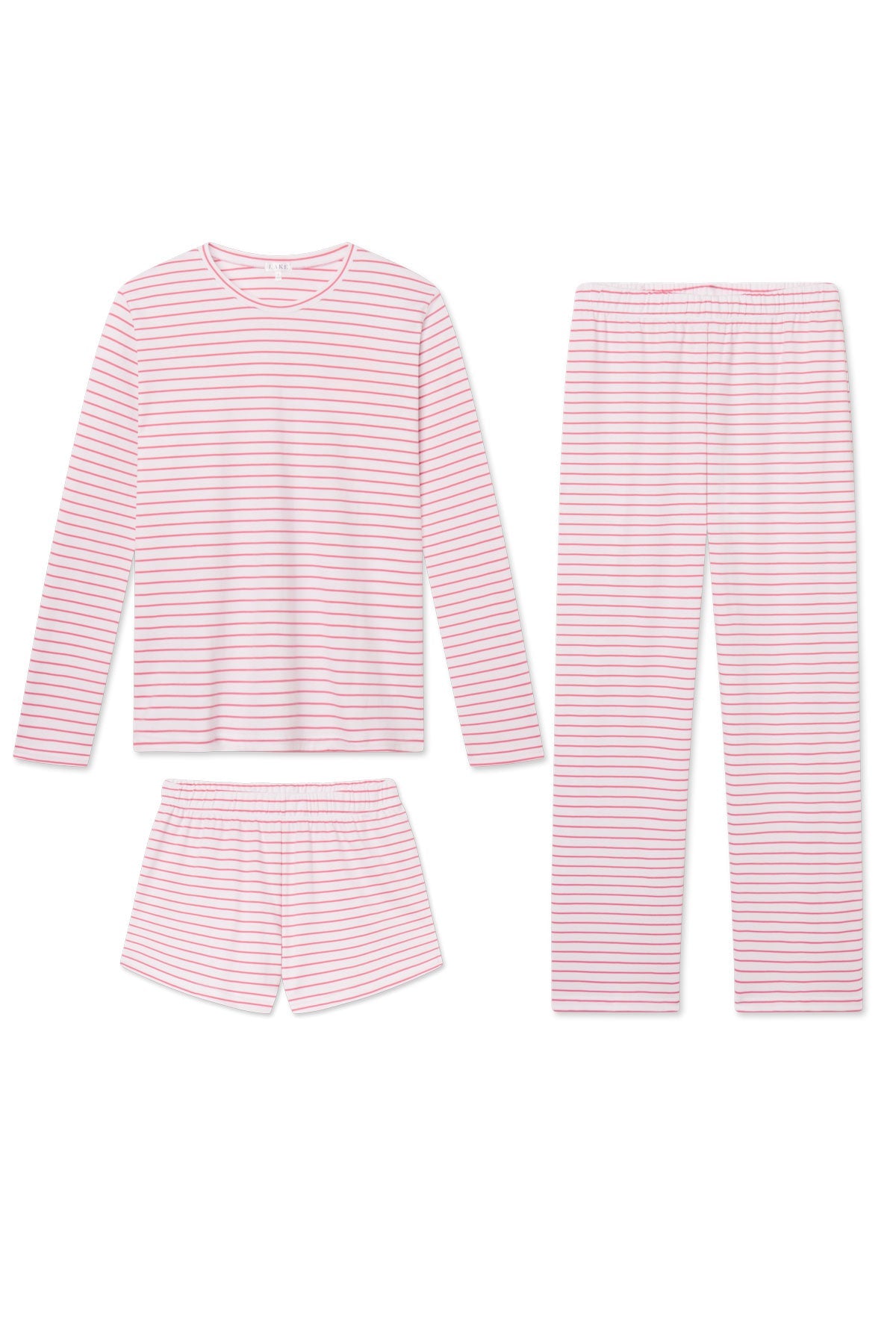 Pima Crew Long Sleeve Bundle in Winterberry Rowing Stripe