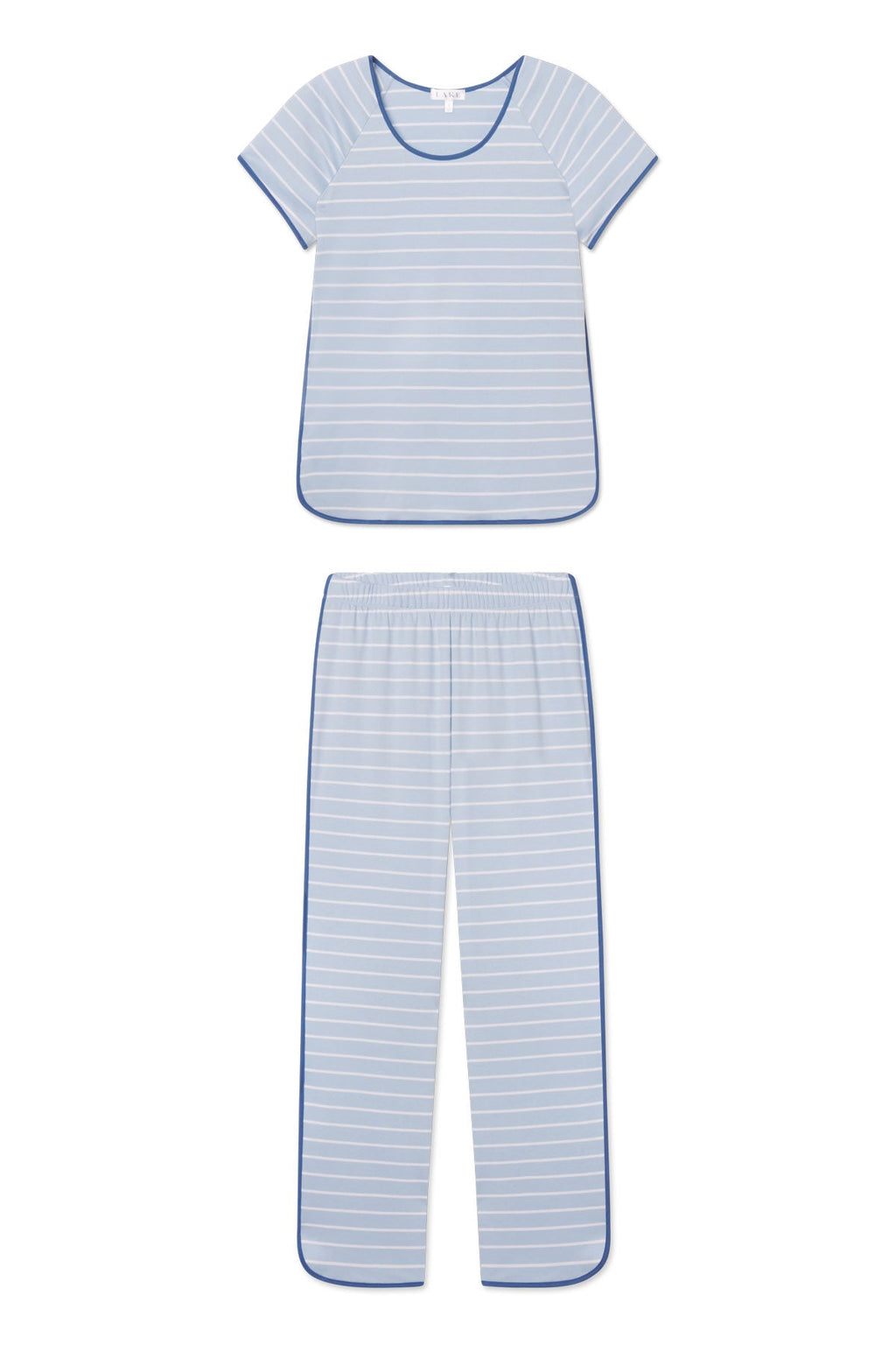 Pima Short-Long Set in French Blue Club Stripe
