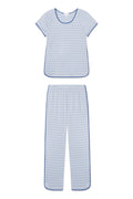 Pima Short-Long Set in French Blue Club Stripe