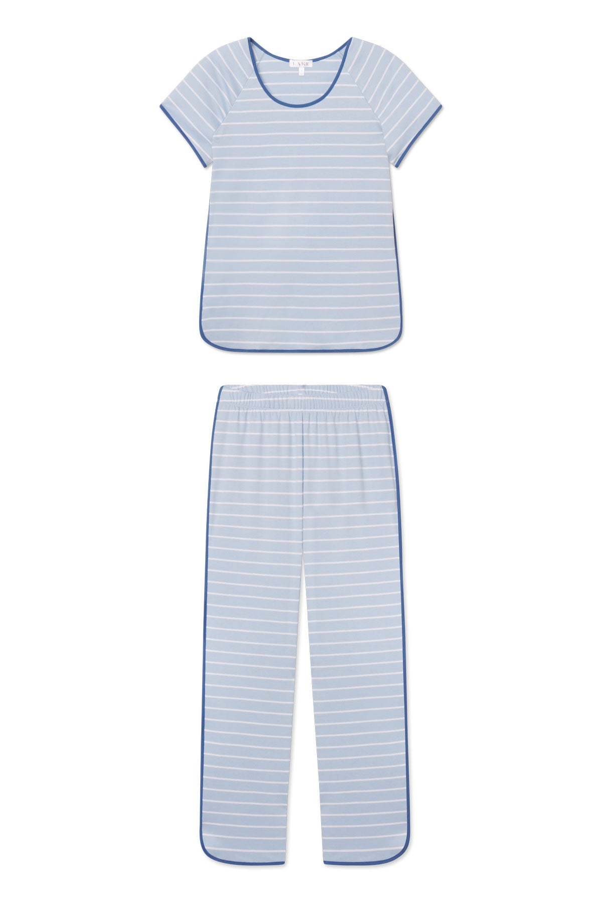 Pima Short-Long Set in French Blue Club Stripe