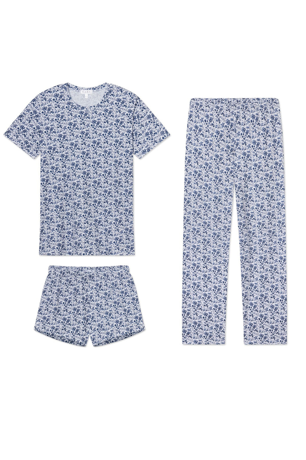 Pima Crew Bundle in Sea Depth Garden Floral