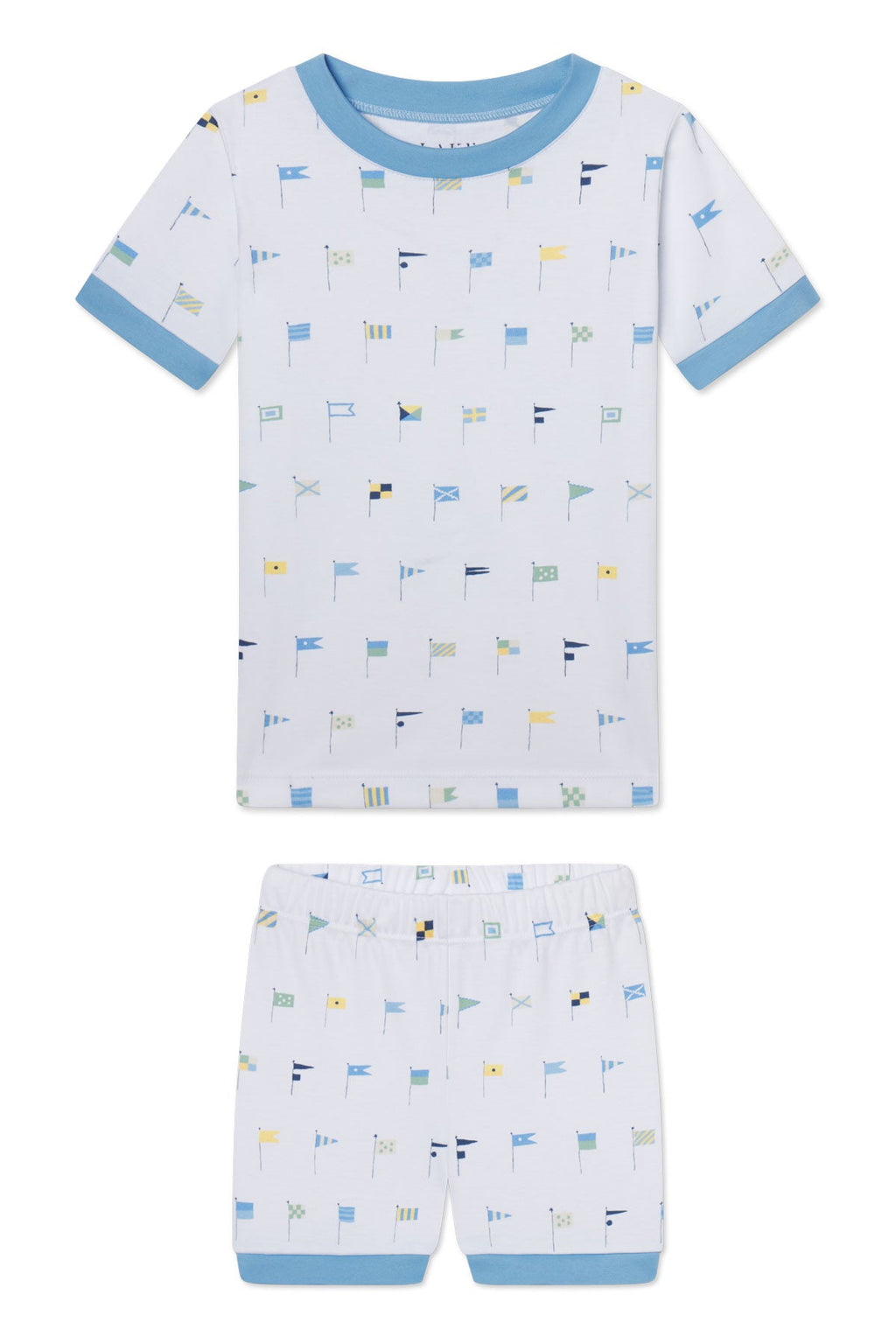 Kids Shorts Set in Baltic Blue Nautical Flags