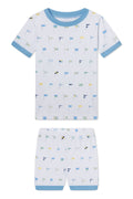 Kids Shorts Set in Baltic Blue Nautical Flags