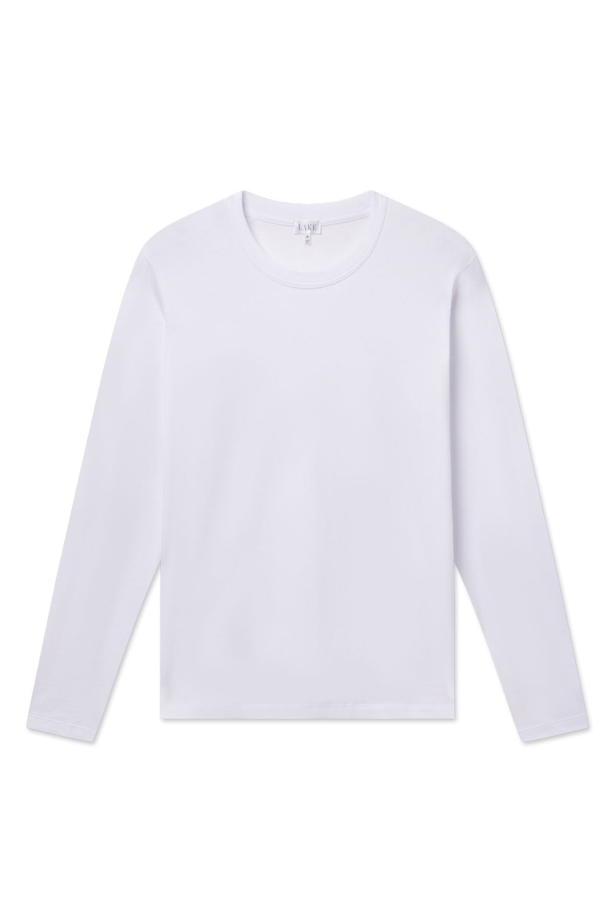 Men's Pima Crewneck Long Sleeve Tee in White