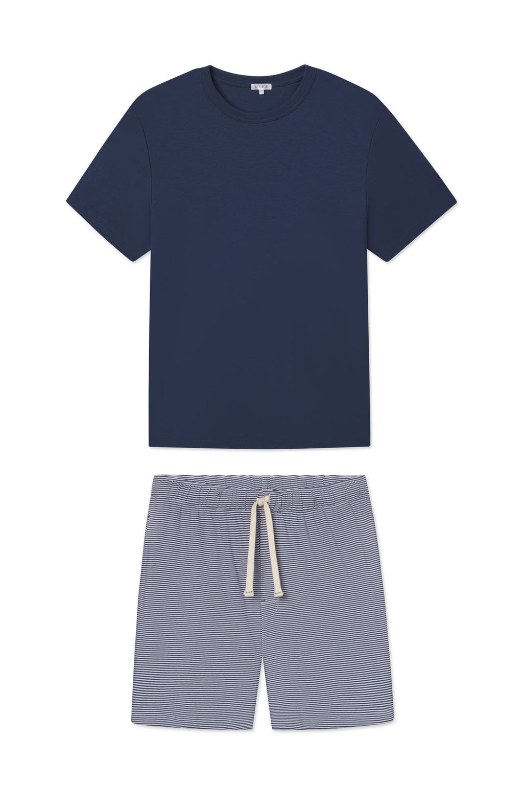 Men's Pima Sleep Shorts Set in True Navy