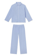 Georgie Pocket Pants Set in Blue Seersucker