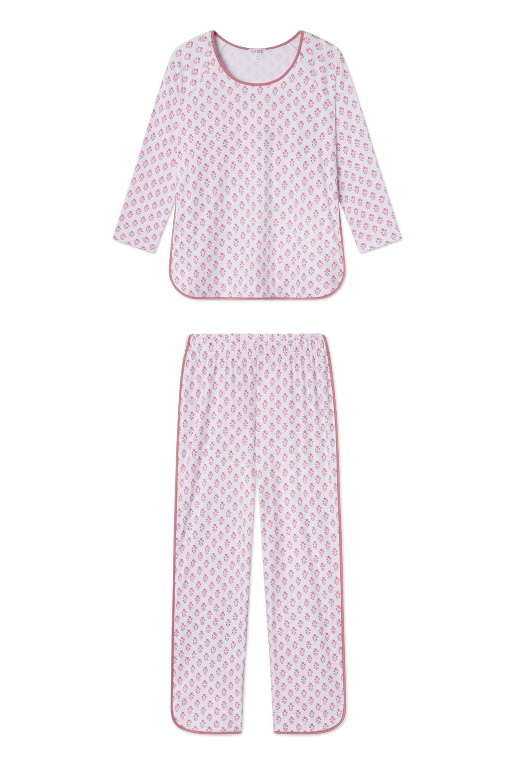 Pima Long-Long Set in Light Camellia Posy