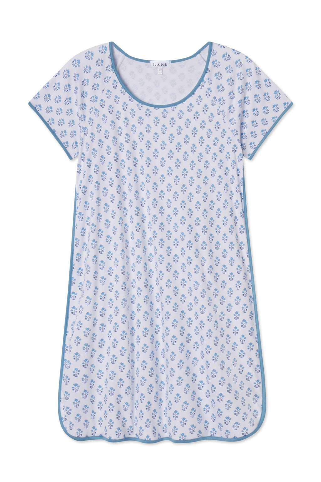 Pima Nightgown in Serene Blue Posy