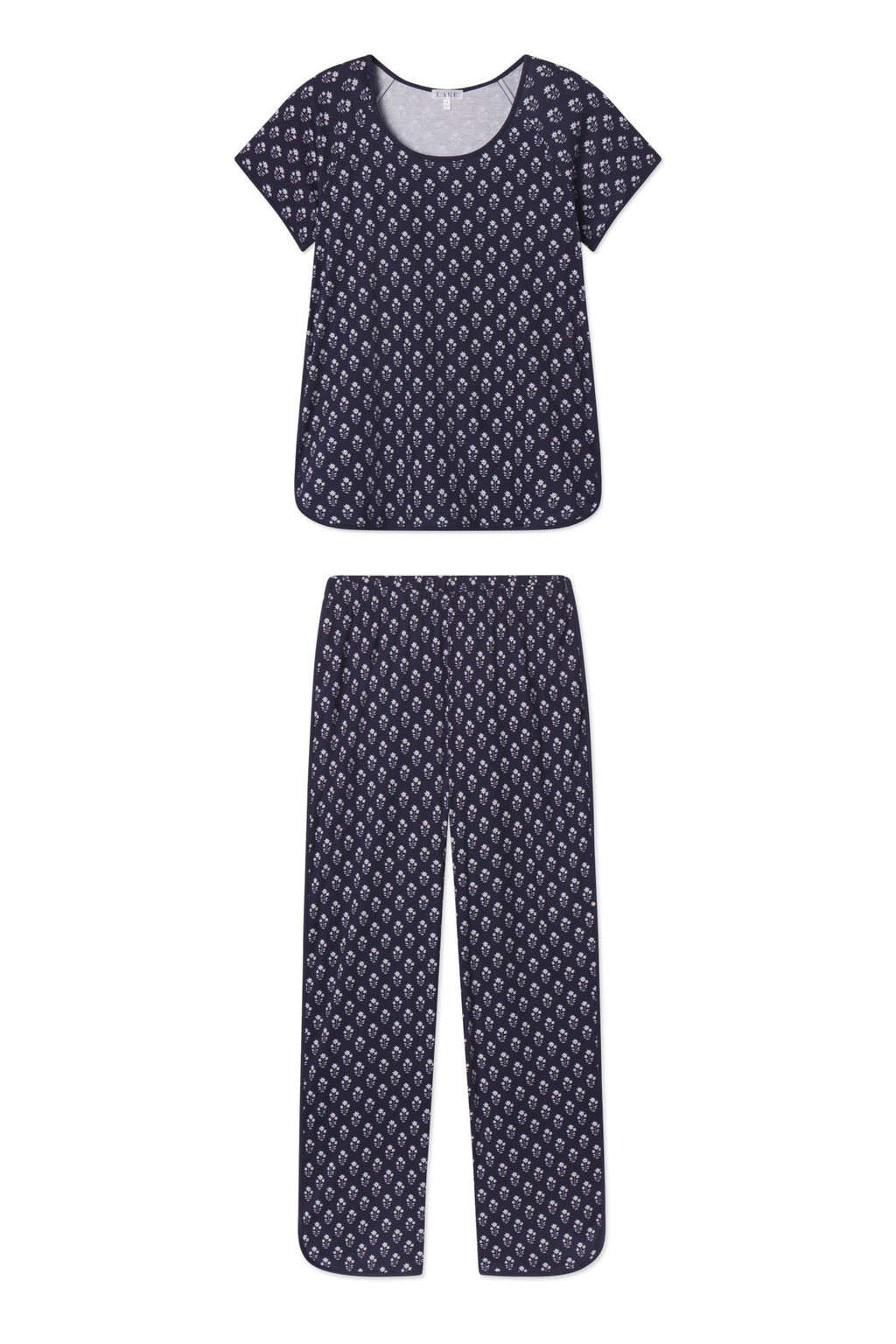 Pima Short-Long Set in English Navy Posy