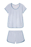 Pima Shorts Set in Serene Blue Posy
