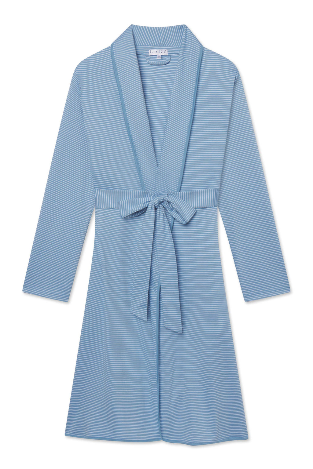Pima Robe in Serene Blue Stripe