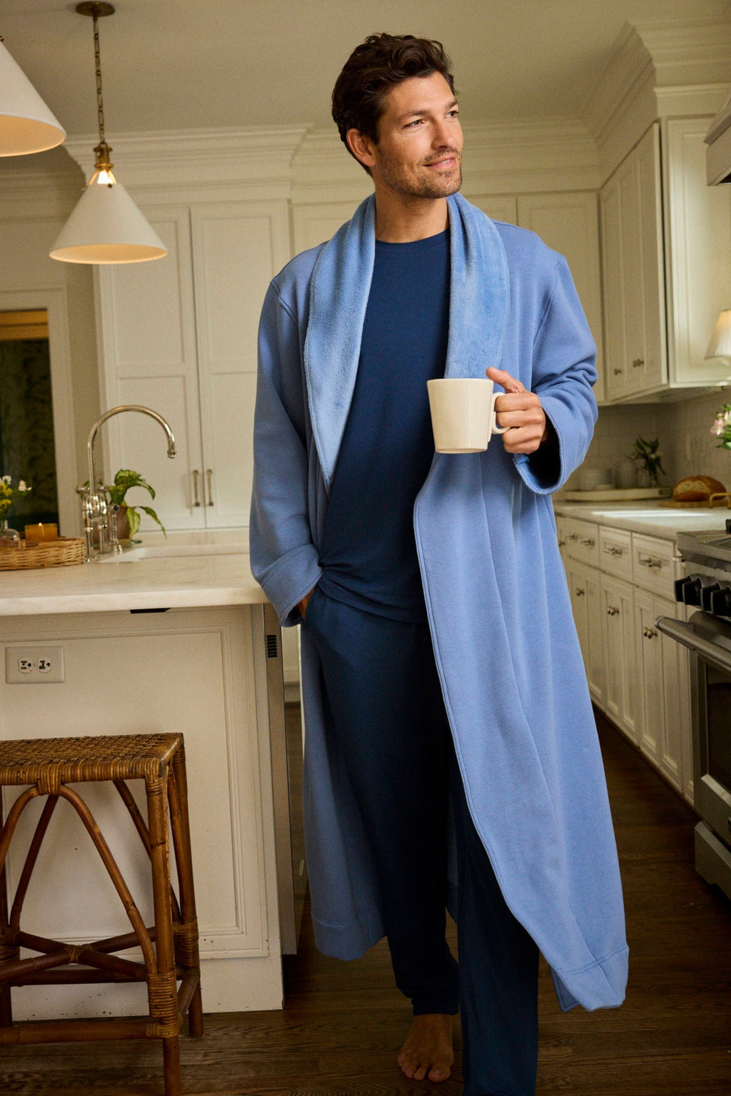 Men's Cozy Robe in Mystic Blue