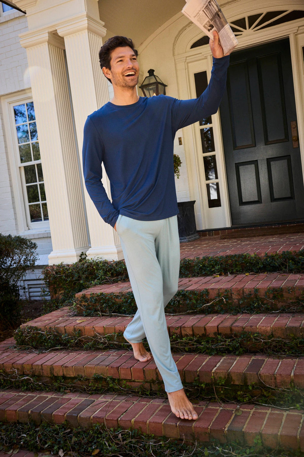 Men's Bamboo Lounge Pants in Stone Blue