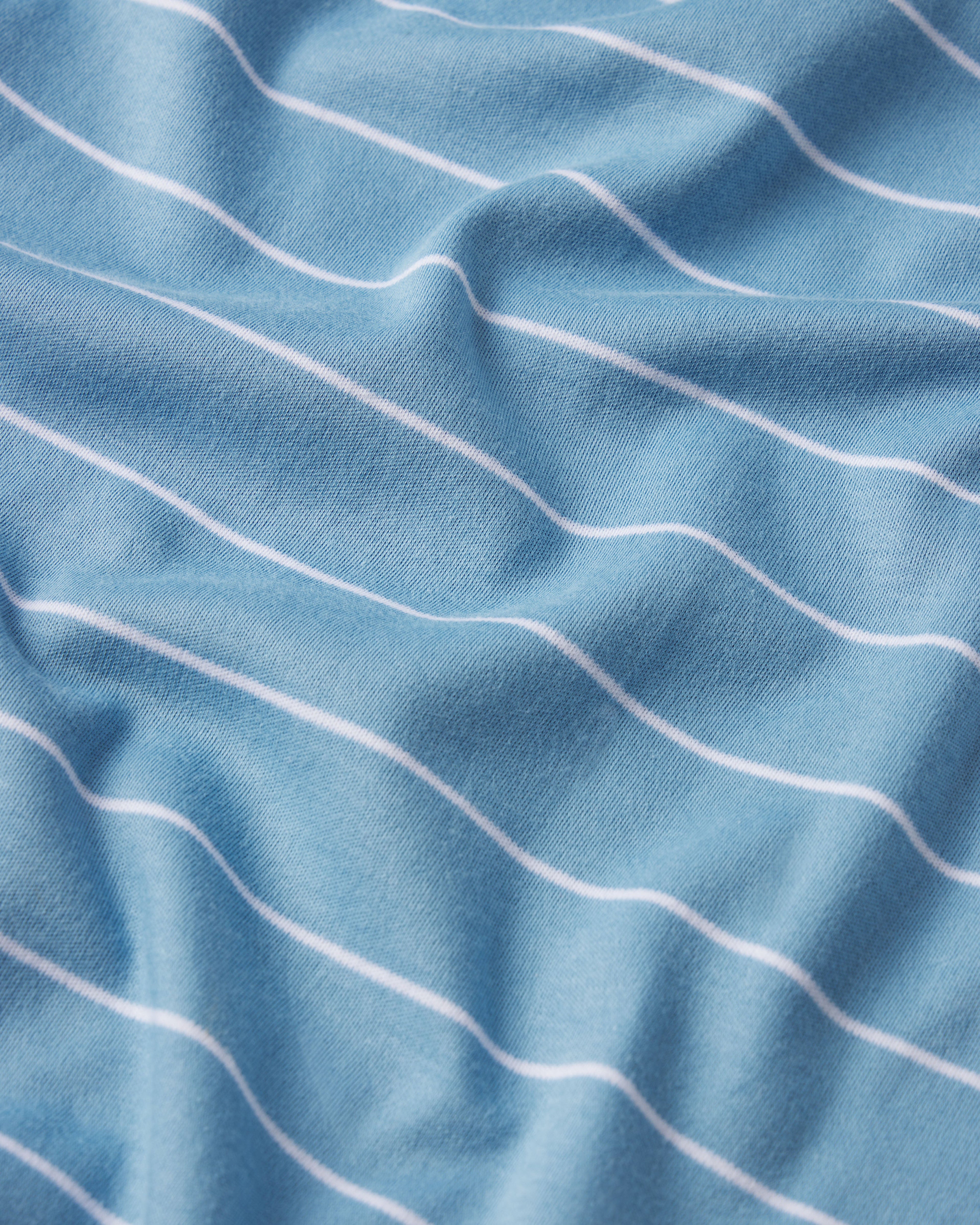 Pima Ruffle Pants Set in Serene Blue Boating Stripe