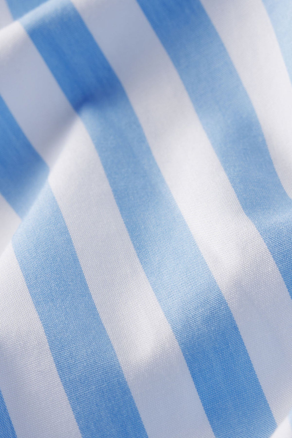Poplin Piped Short-Long Set in Baltic Blue Beam Stripe