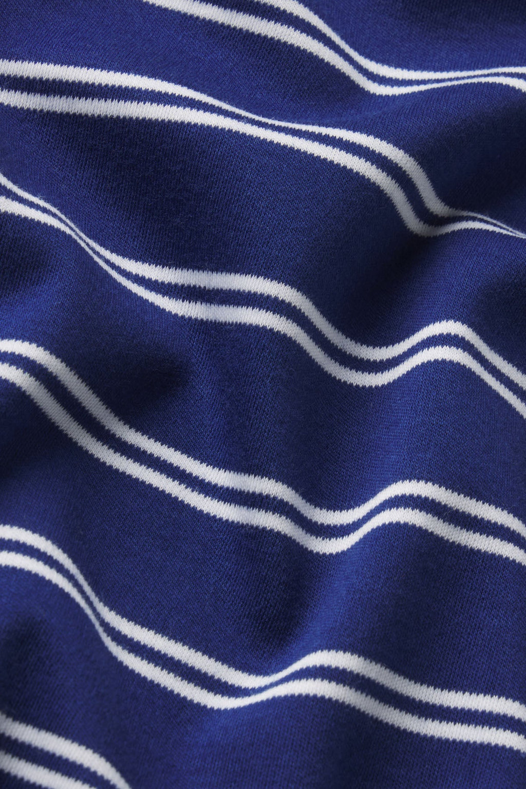 Pima Crew Wide Leg Pajama Set in Blue Depths Tidal Stripe